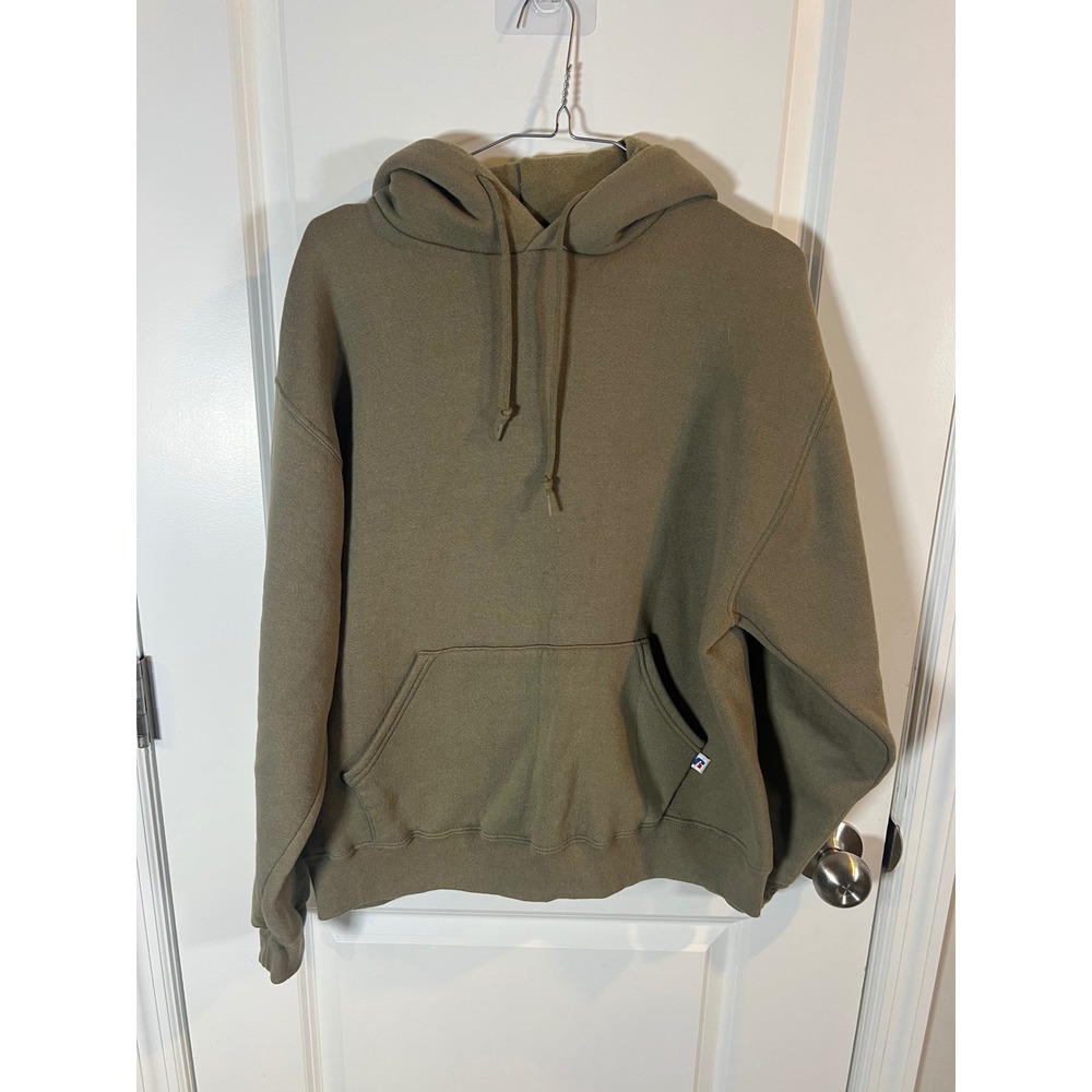Russell Athletic Mens Hoodie Pullover Olive Green Size Medium